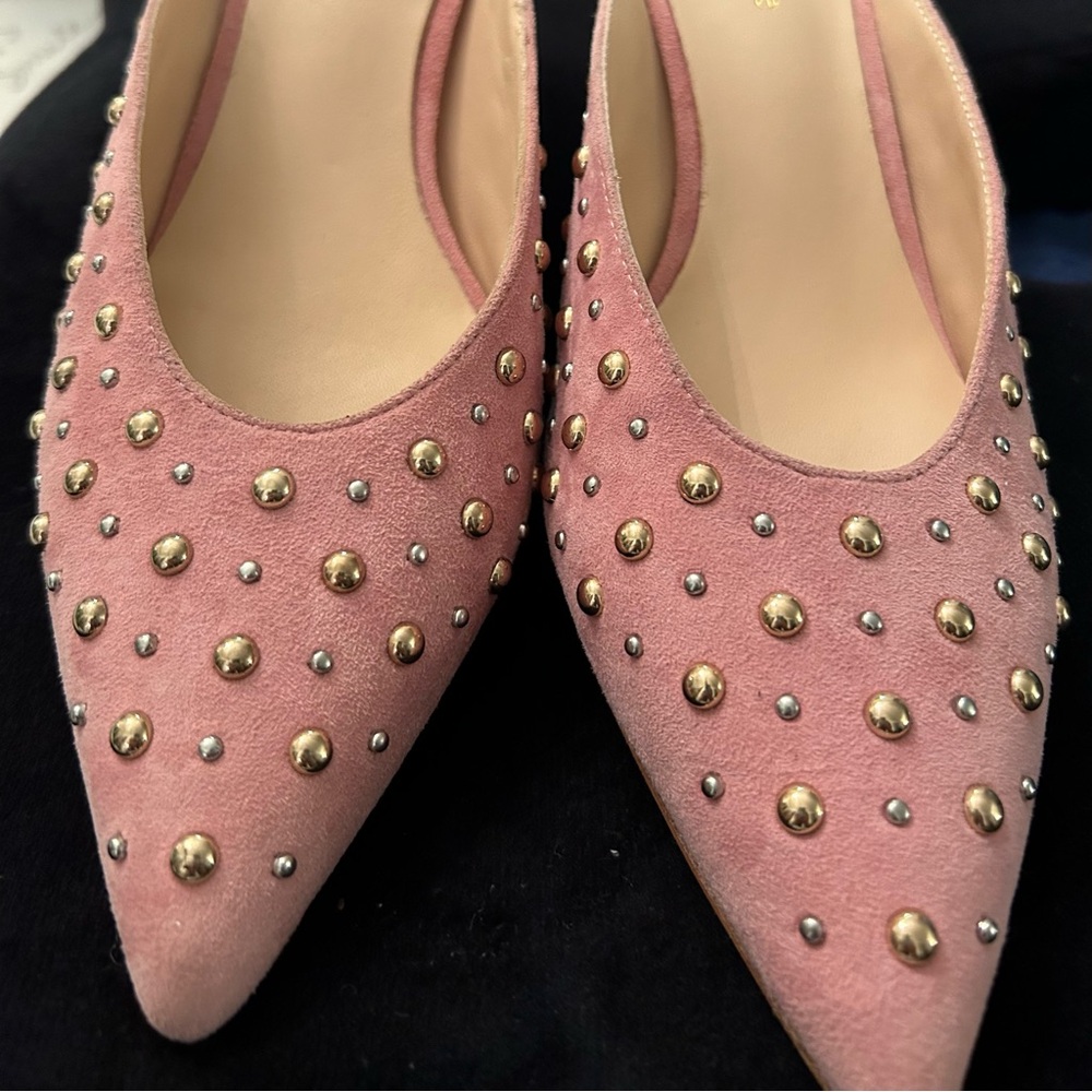 Kate Spade Parisian Pink Kitten Heel Mules Size 6 1/2